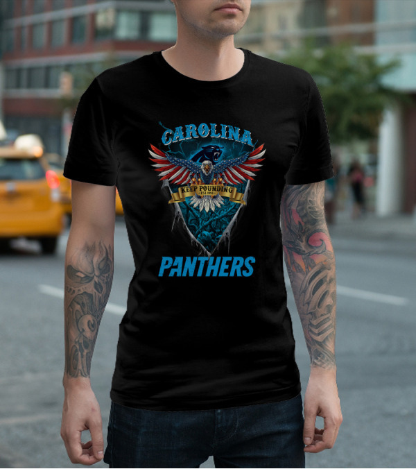 Carolina Panthers Nfl Us Eagle Keep Pounding Est. 1993 T-Shirt
