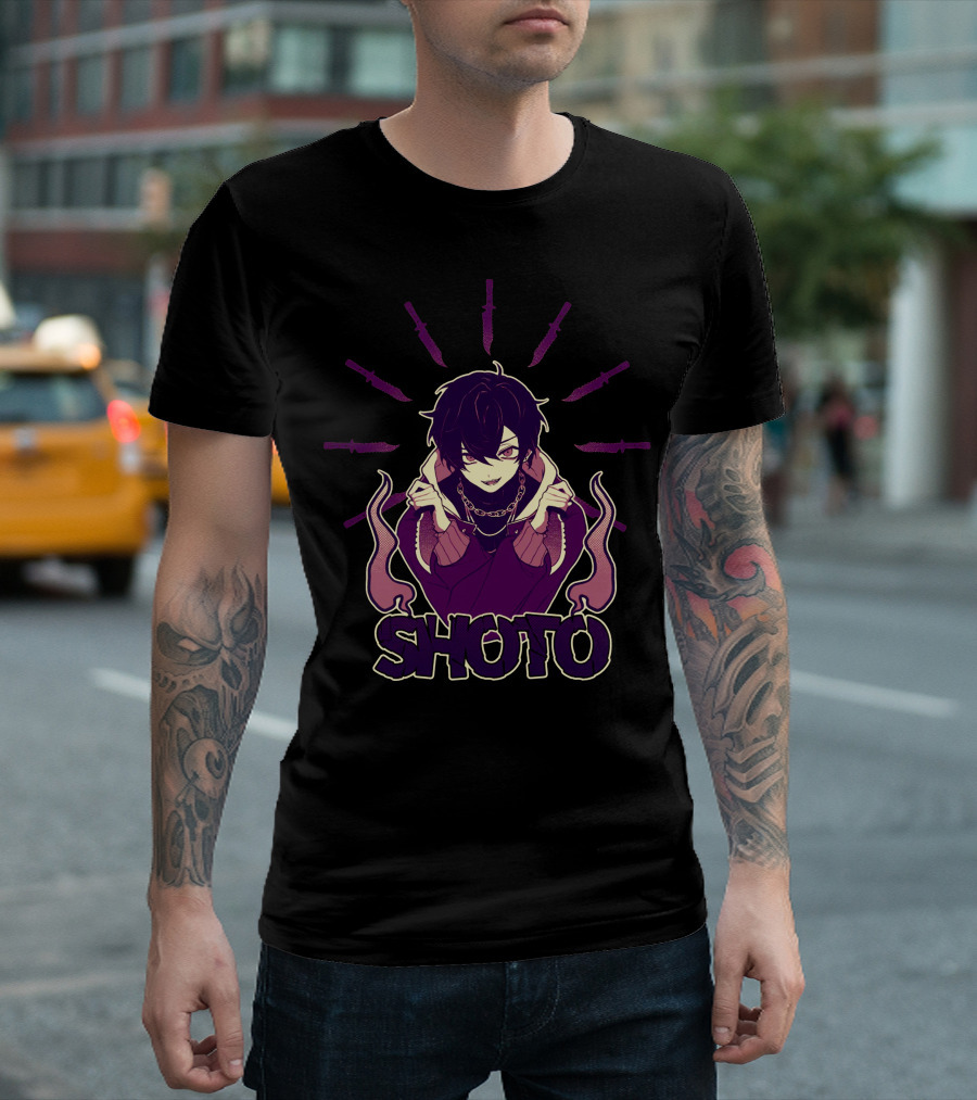 SHOTO ROGUE GUILDIE Anime Character With Knives And Flames T-Shirt