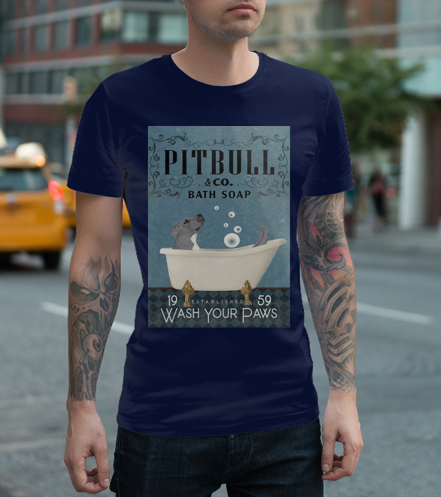 Pitbull And Co. Bath Soap Established 1959 Wash Your Paws T-Shirt
