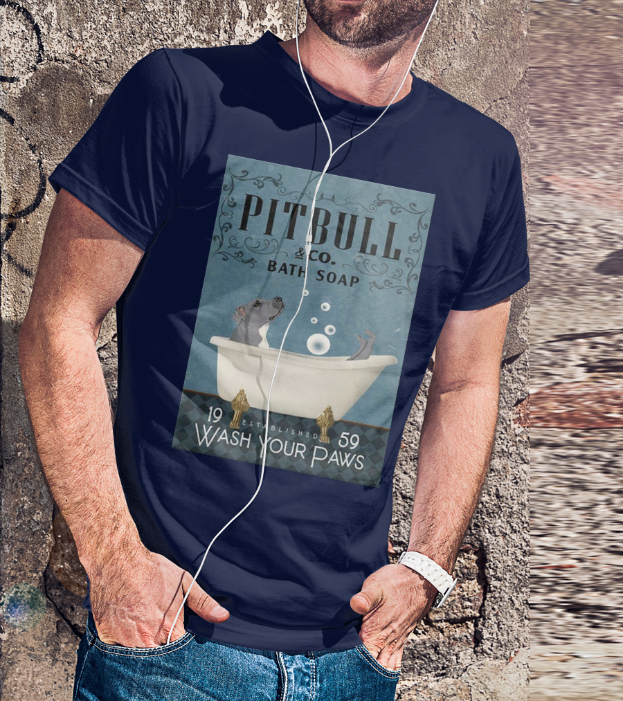 Pitbull And Co. Bath Soap Established 1959 Wash Your Paws T-Shirt