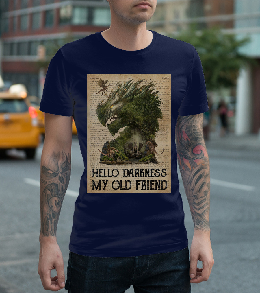 Dragon Hello Darkness My Old Friend Dictionary Page T-Shirt