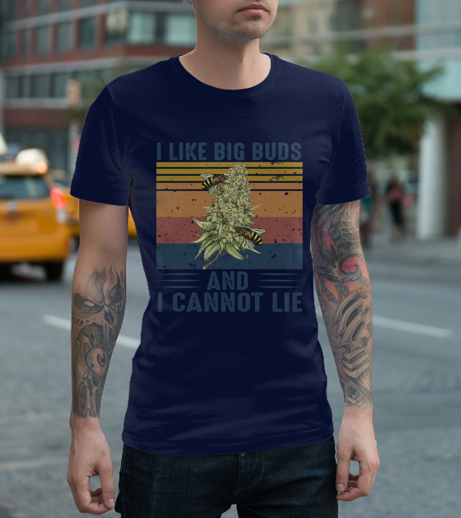 I Like Big Buds And I Cannot Lie Bees Vintage Stripes T-Shirt
