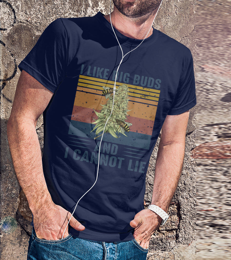 I Like Big Buds And I Cannot Lie Bees Vintage Stripes T-Shirt