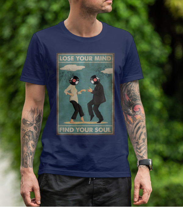 Pulp Fiction Lose Your Mind Find Your Soul Dancing Vinyl Heads T-Shirt