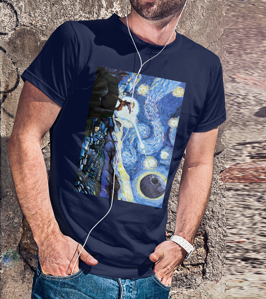 Son Goku Kamehameha Meets Death Star In Starry Night Fusion T-Shirt