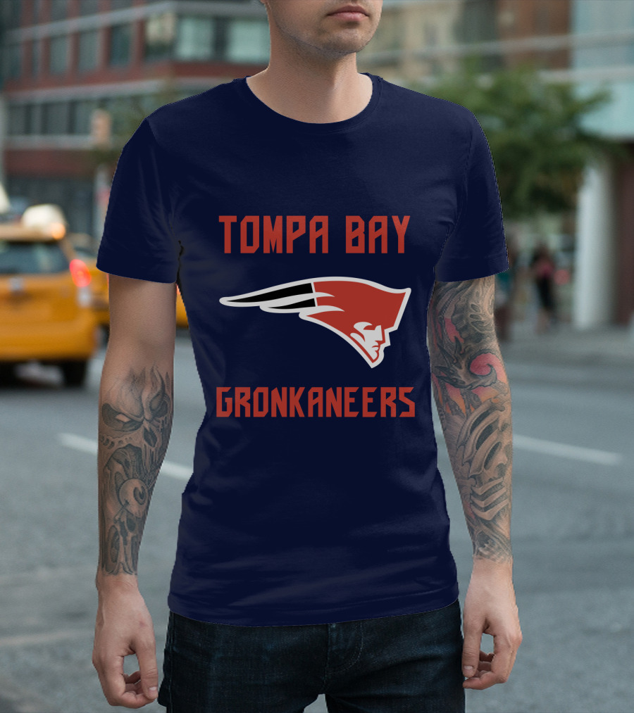 Tompa Bay Gronkaneers New England Patriots Logo Combination T-Shirt