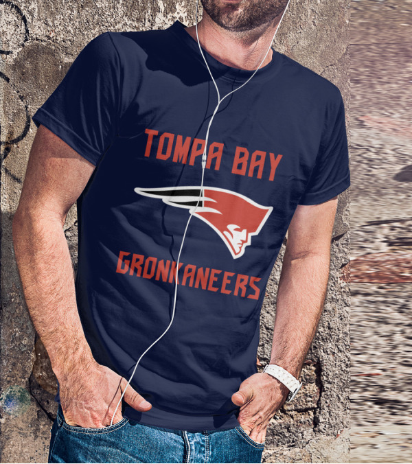 Tompa Bay Gronkaneers New England Patriots Logo Combination T-Shirt