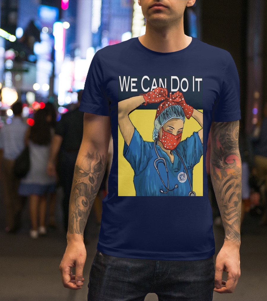 We Can Do It Nurse With Stethoscope And Red Bandana T-Shirt