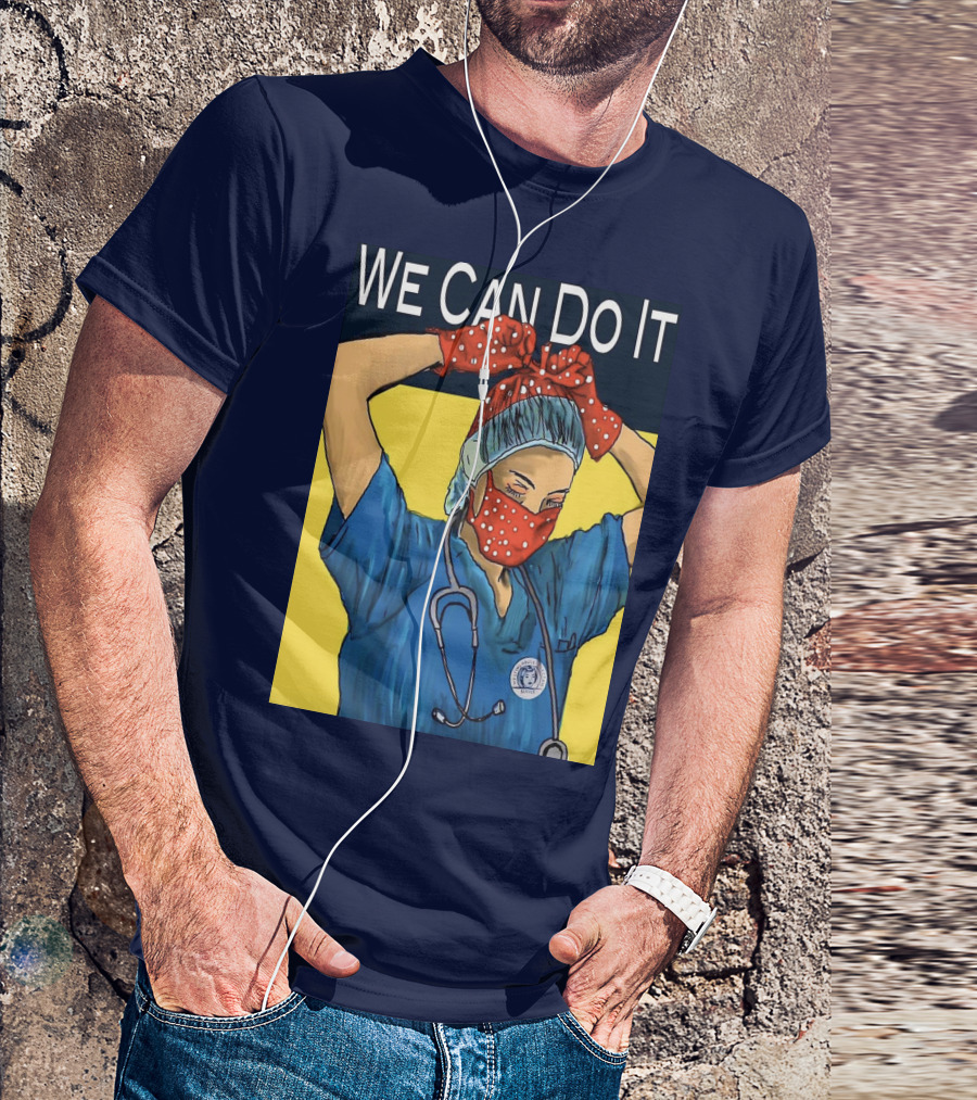 We Can Do It Nurse With Stethoscope And Red Bandana T-Shirt