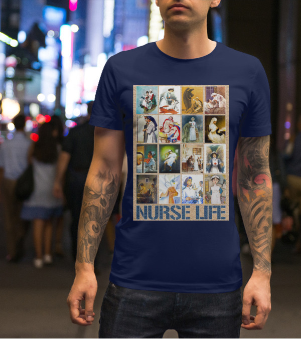 Nurse Life Vintage Nursing Images Collage T-Shirt