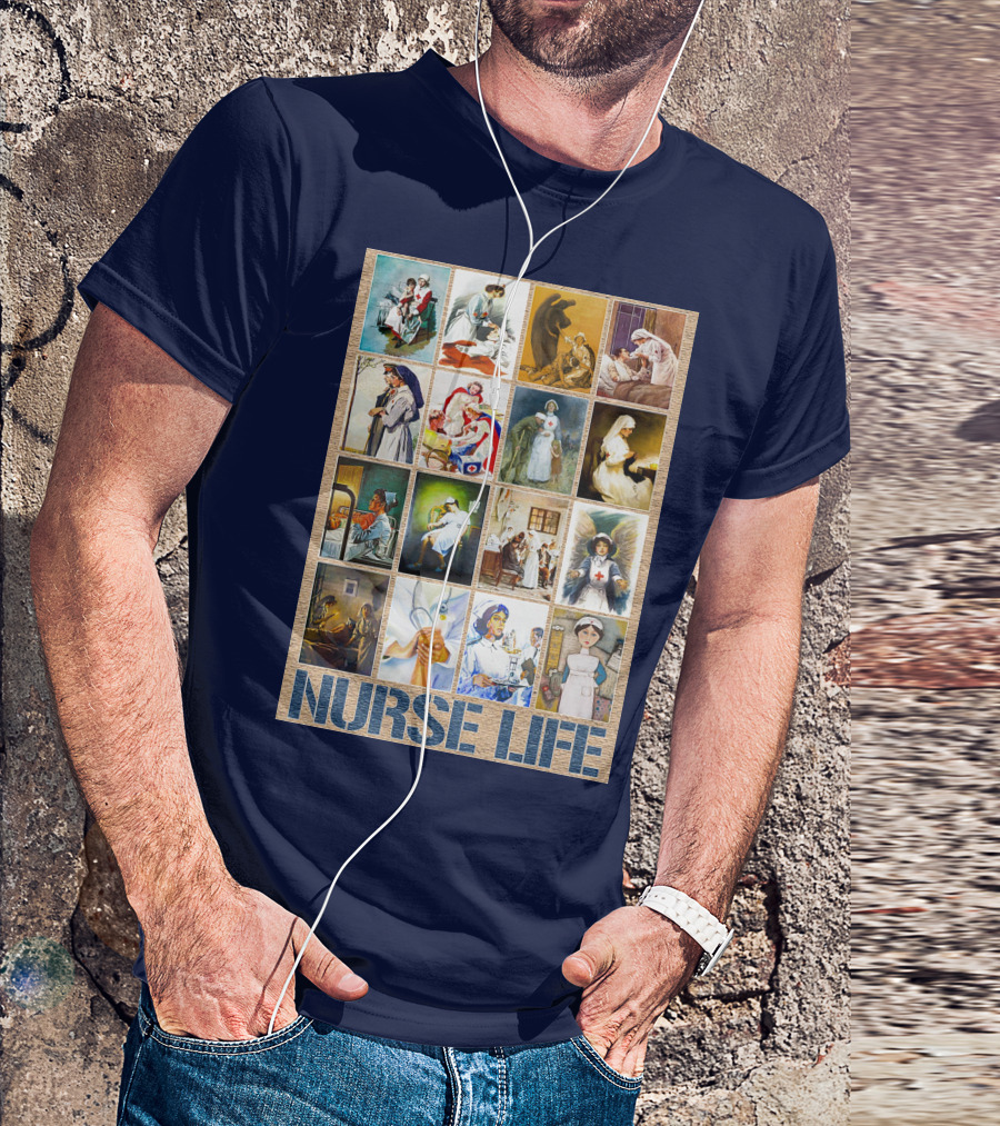 Nurse Life Vintage Nursing Images Collage T-Shirt