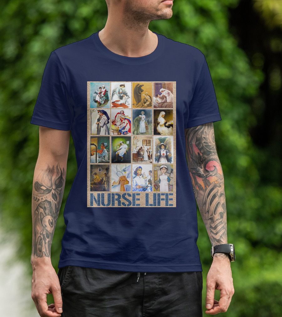 Nurse Life Vintage Nursing Images Collage T-Shirt