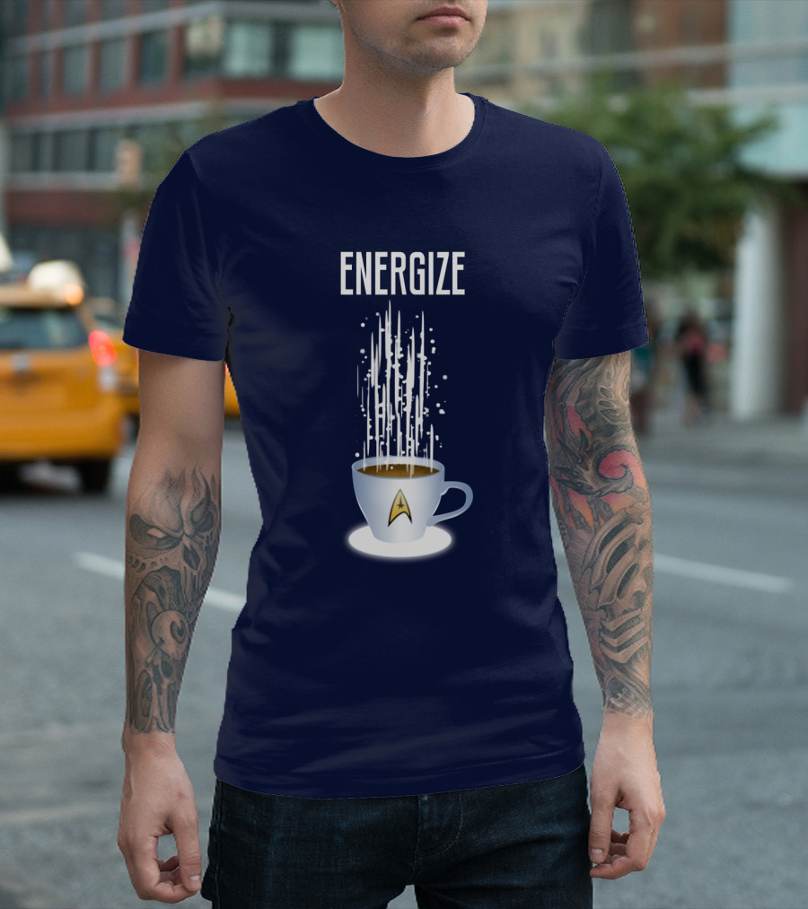 Energize Star Trek Coffee Oversized Plus Size T-Shirt