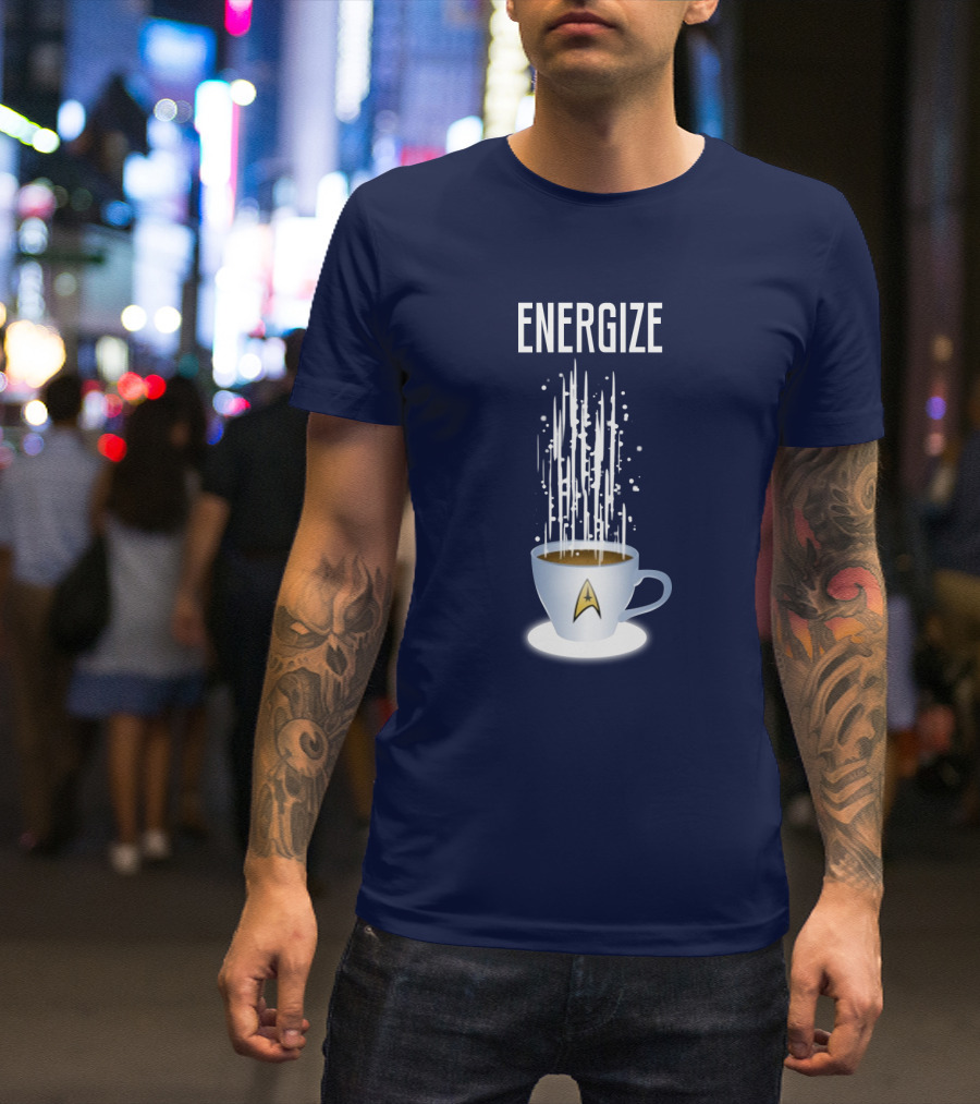 Energize Star Trek Coffee Oversized Plus Size T-Shirt