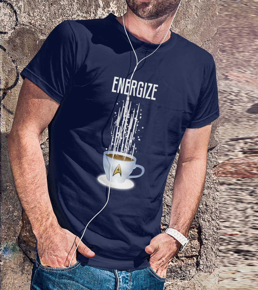 Energize Star Trek Coffee Oversized Plus Size T-Shirt