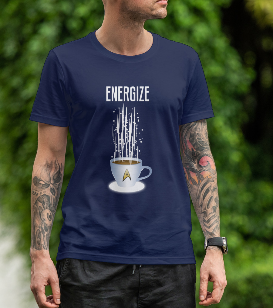 Energize Star Trek Coffee Oversized Plus Size T-Shirt