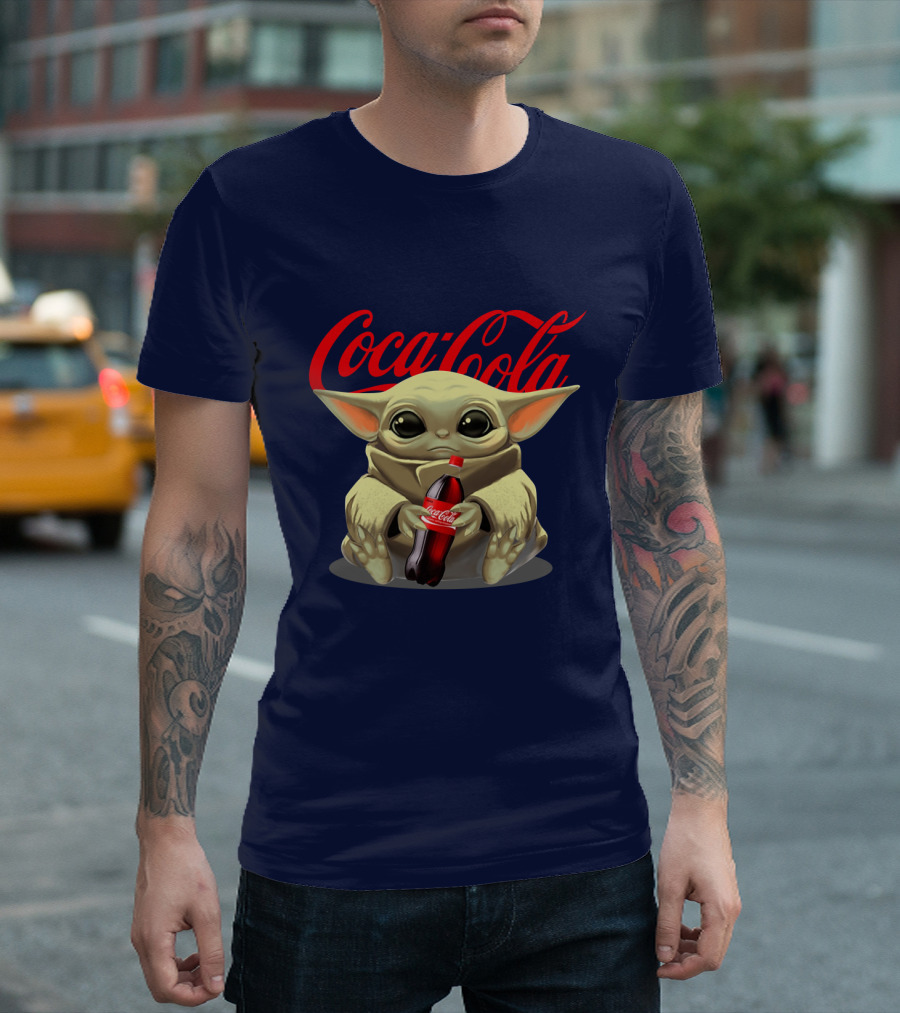 Star Wars Baby Yoda Holds Coca Cola Bottle T-Shirt