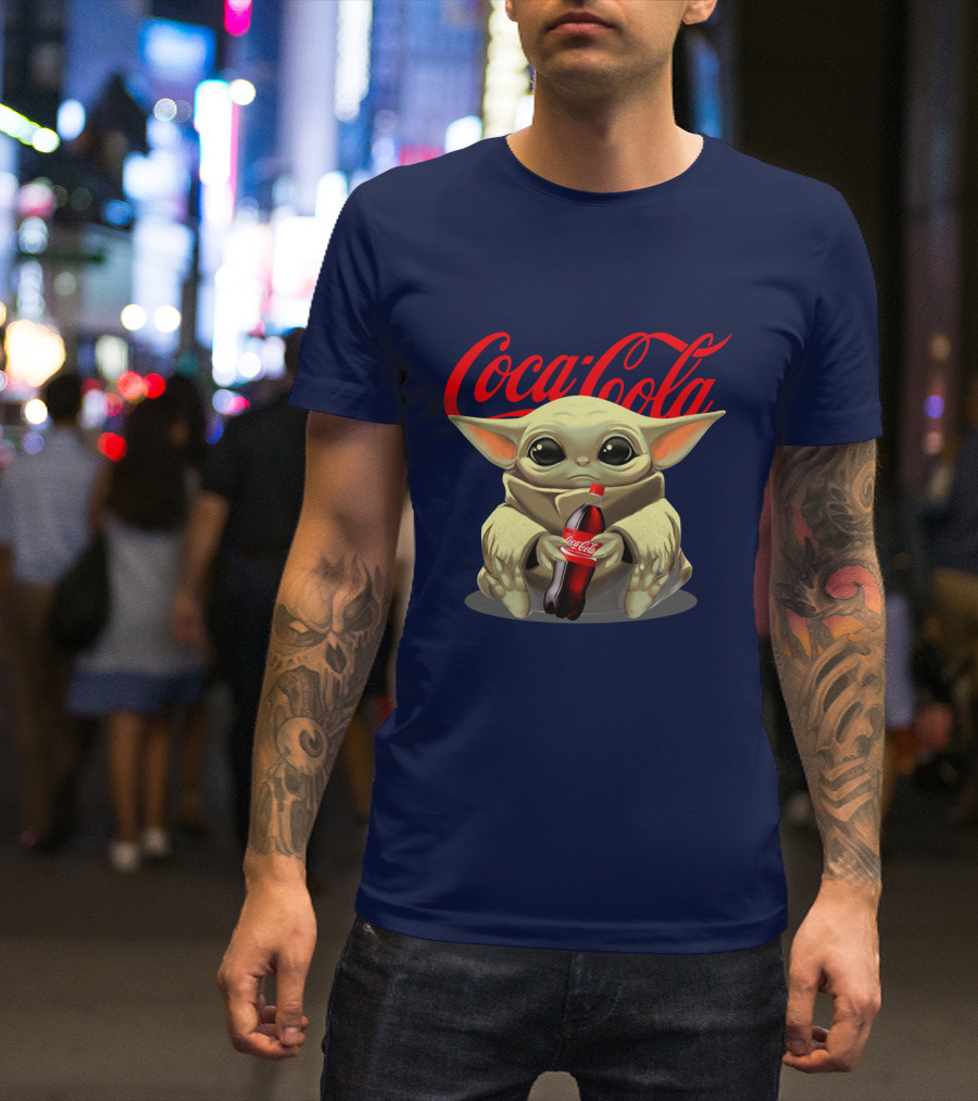 Star Wars Baby Yoda Holds Coca Cola Bottle T-Shirt
