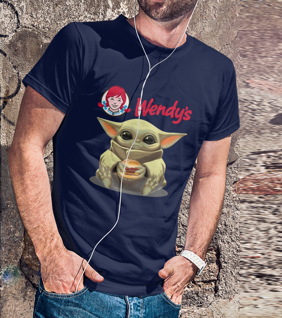 Baby Yoda Hugging Wendy's Hamburger Star Wars T-Shirt