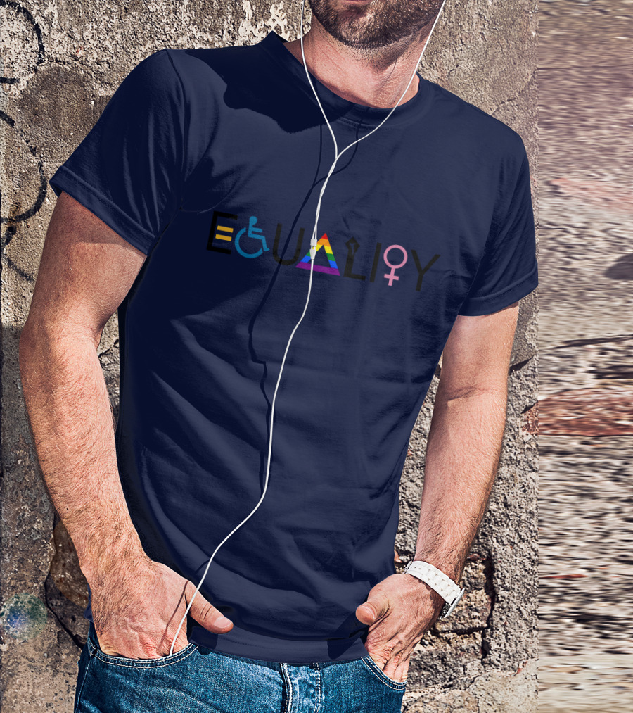 Equality Symbol Plus Size Oversized Rainbow Accessibility Gender Sign T-Shirt