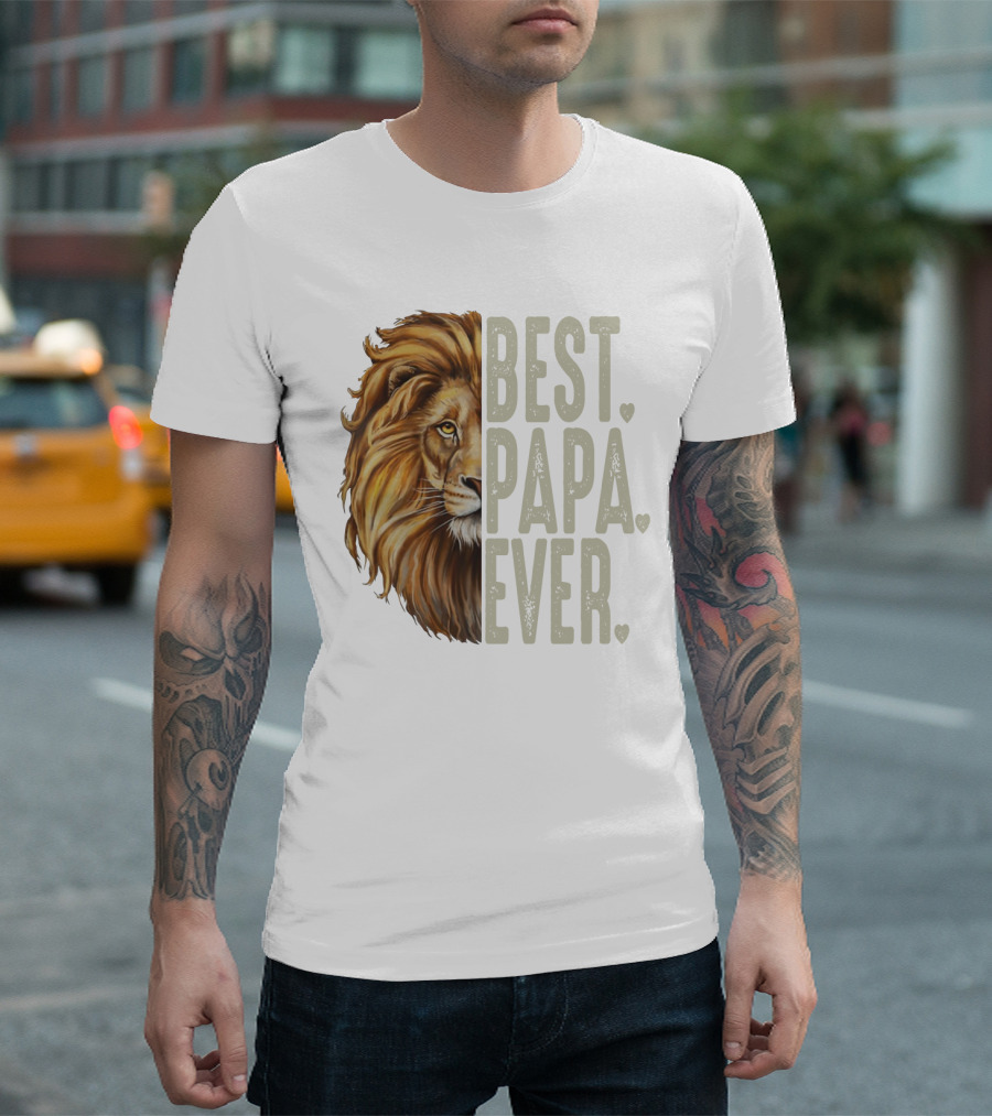 Lion Best Papa Ever Plus Size Oversized T-Shirt