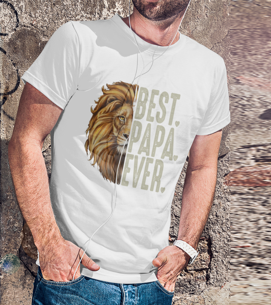 Lion Best Papa Ever Plus Size Oversized T-Shirt
