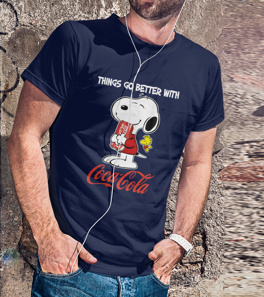Snoopy Woodstock Things Go Better With Coca Cola T-Shirt