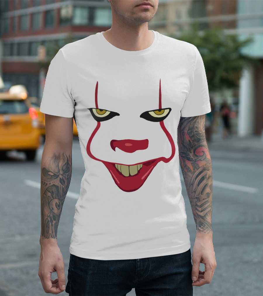 Pennywise IT Clown Face Horror Movie Icon Grinning Expression T-Shirt