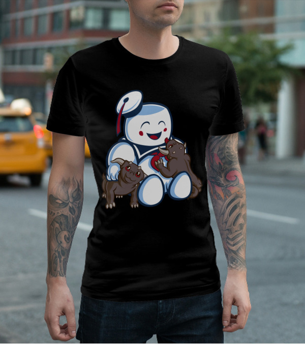 Stay Puft Marshmallow Man And Terror Dogs Ghostbusters Cuteness T-Shirt