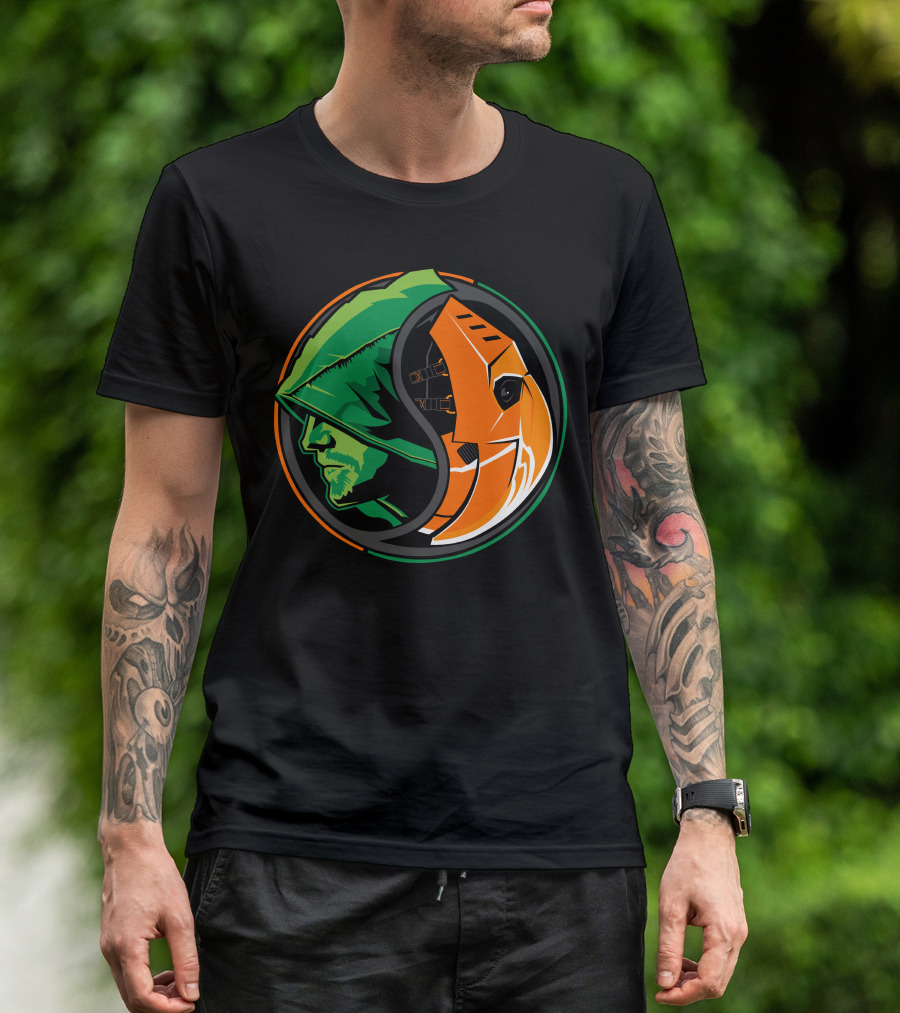 Green Arrow Slade Deathstroke Yin Yang T-Shirt