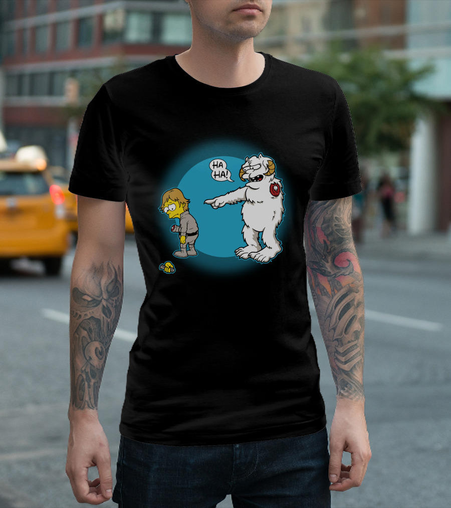 Ha-Hoth Star Wars Bart Simpson Wampa Nelson Muntz T-Shirt