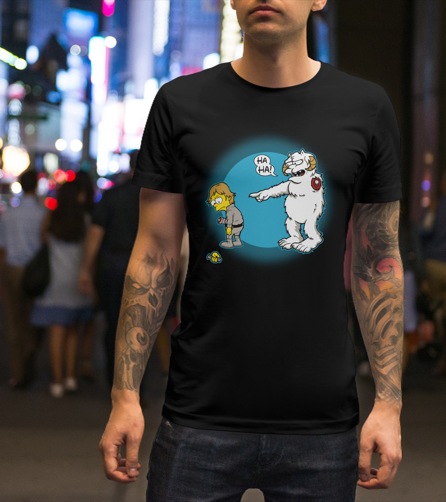 Ha-Hoth Star Wars Bart Simpson Wampa Nelson Muntz T-Shirt