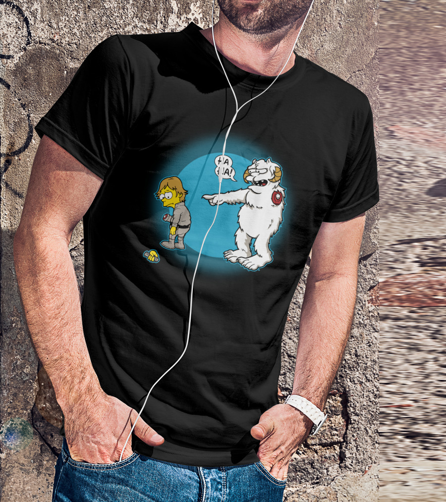 Ha-Hoth Star Wars Bart Simpson Wampa Nelson Muntz T-Shirt