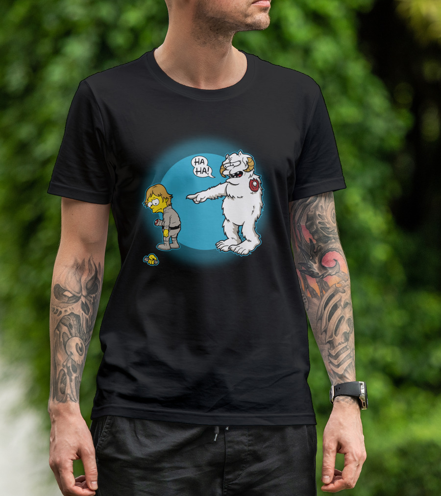 Ha-Hoth Star Wars Bart Simpson Wampa Nelson Muntz T-Shirt