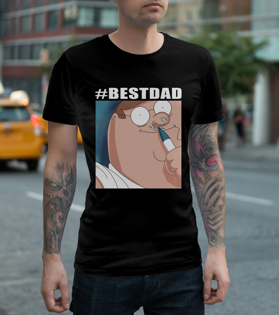 BESTDAD Family Guy Iconic Character Nose Drawing T-Shirt