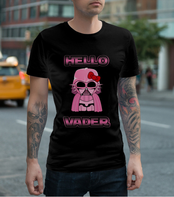 Hello Kitty Star Wars Hello Vader Pink Bow Helmet T-Shirt
