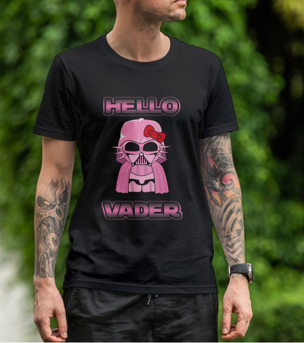 Hello Kitty Star Wars Hello Vader Pink Bow Helmet T-Shirt