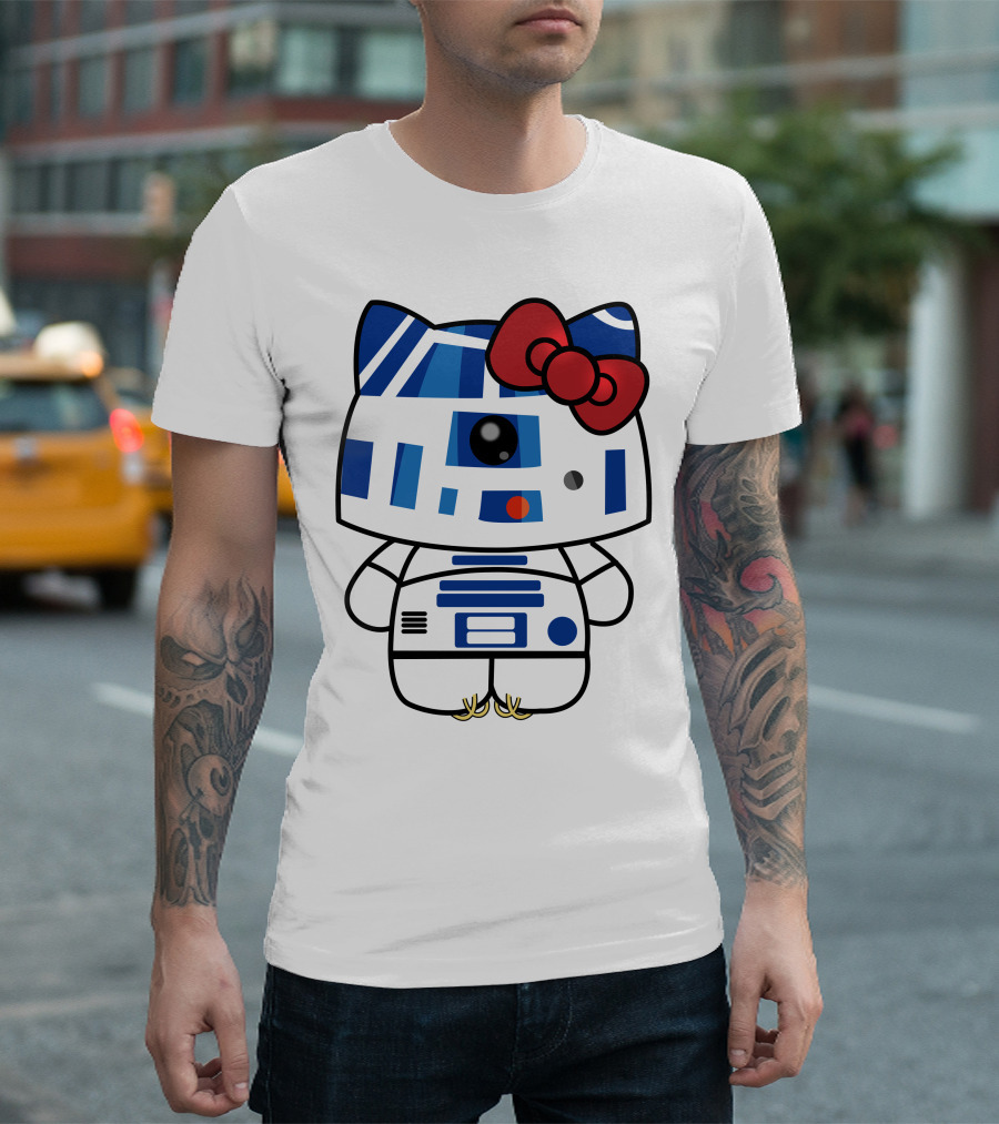 Hello Kitty Star Wars R2D2 Character Fusion with Bow T-Shirt