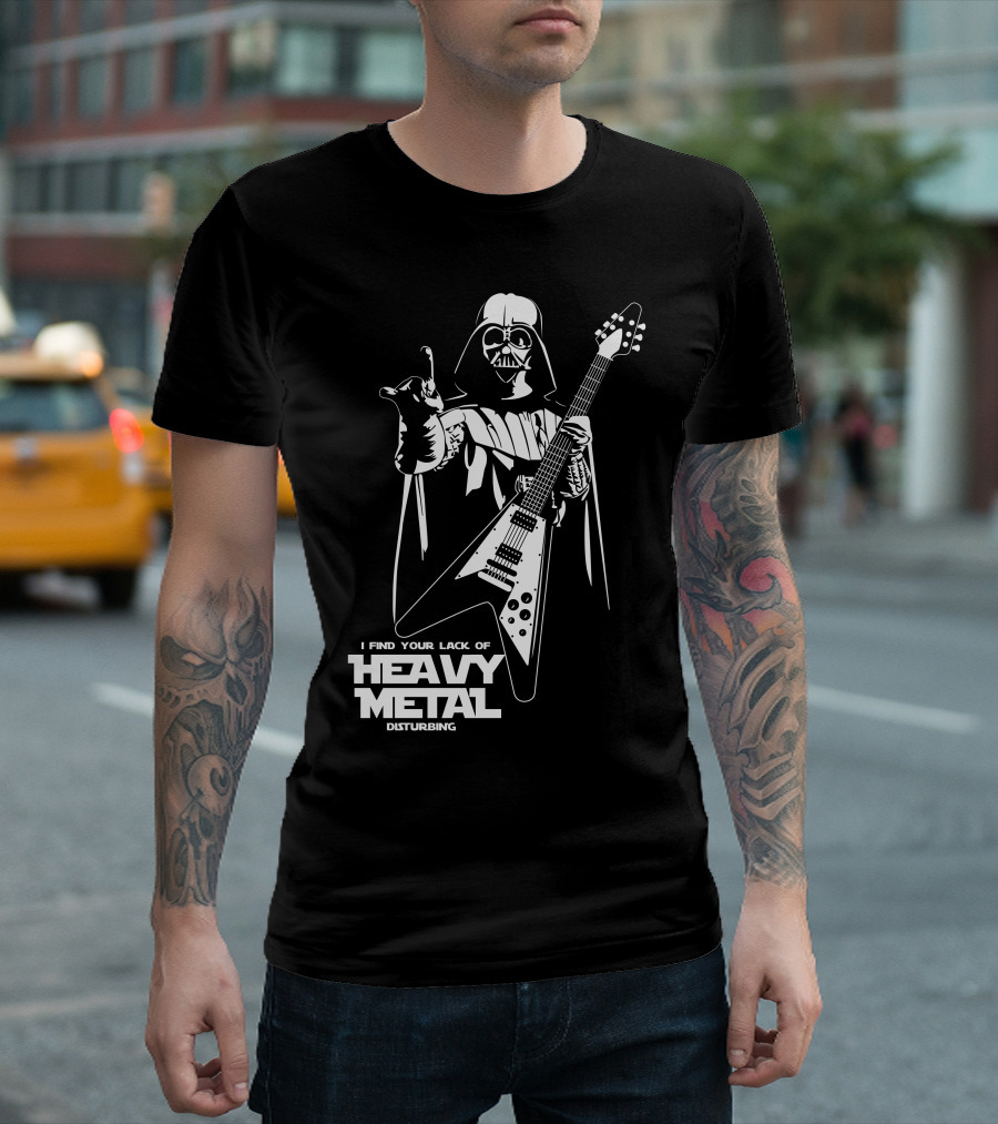 I Find Your Lack Of Heavy Metal Disturbing Star Wars Darth Vader Playing Guitar T-Shirt
