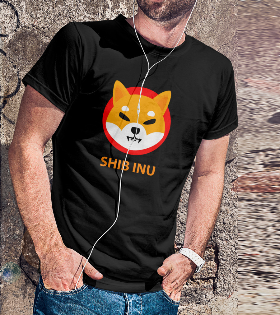 SHIB INU Coin Crypto Logo Red Circle T-Shirt