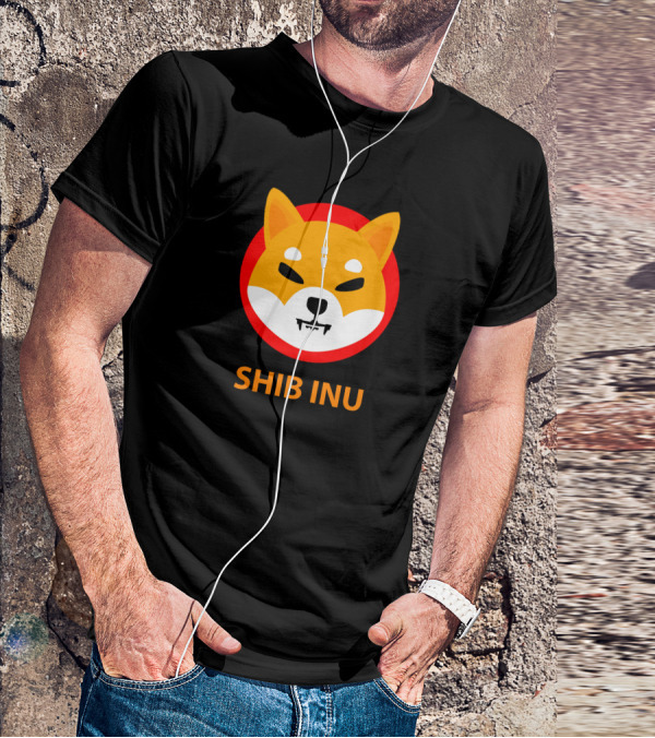 SHIB INU Coin Crypto Logo Red Circle T-Shirt