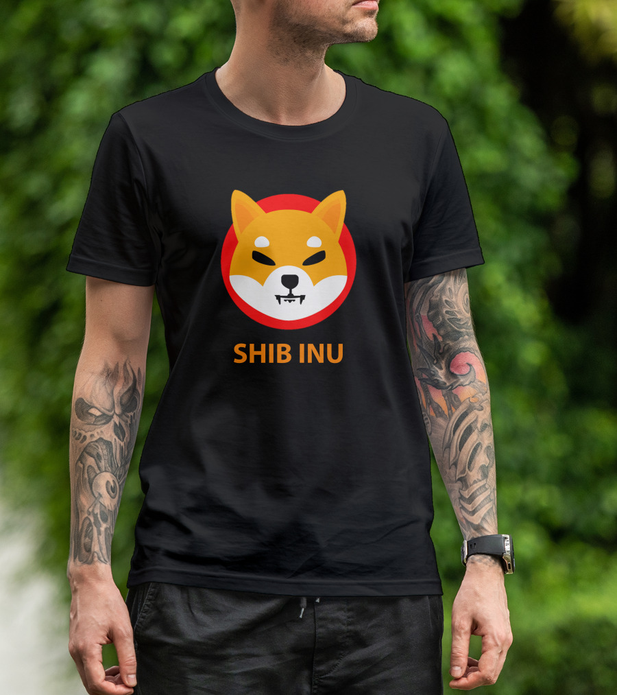 SHIB INU Coin Crypto Logo Red Circle T-Shirt