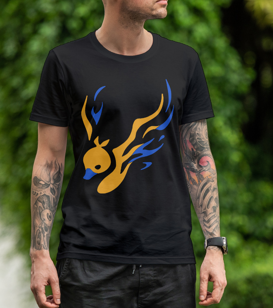 Uhiuhihn Phoenix Inspired Iconic Blue And Orange T-Shirt