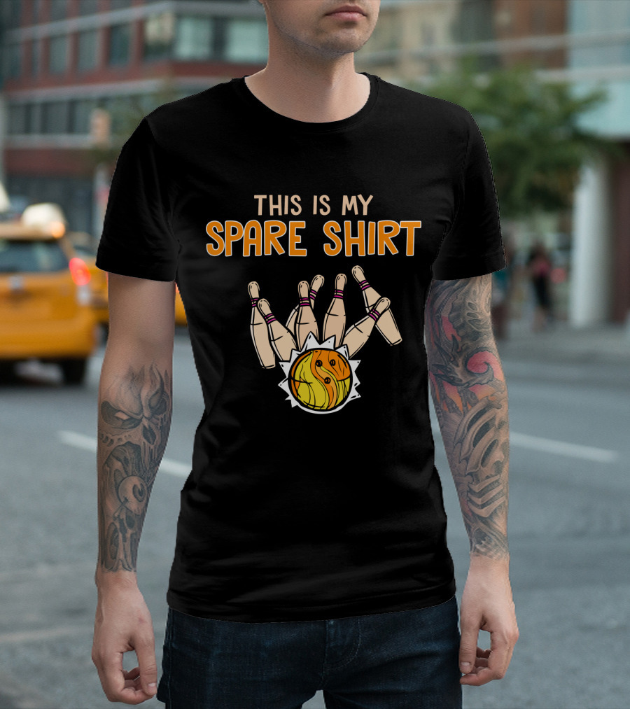 This Is My Spare Shirt Funny Bowling Design With Bowling Ball And Pins T-Shirt