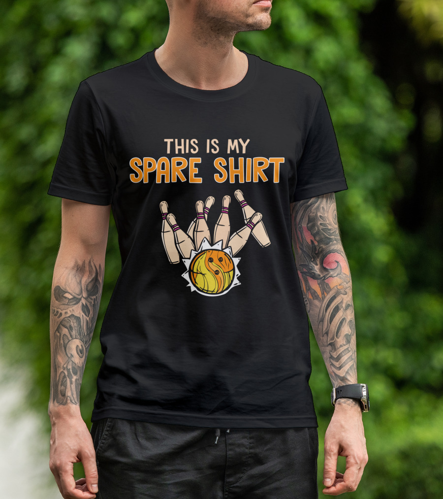 This Is My Spare Shirt Funny Bowling Design With Bowling Ball And Pins T-Shirt