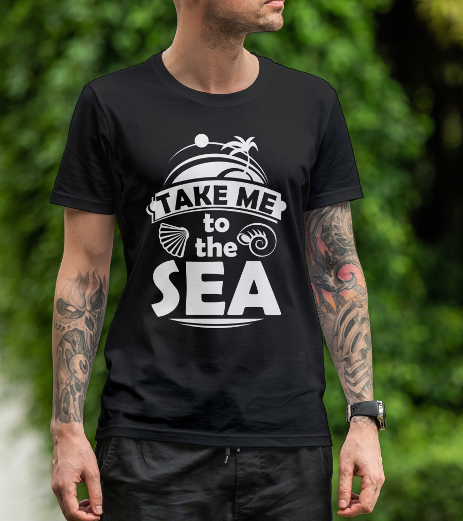 Take Me To The Sea Palm Trees And Seashells T-Shirt