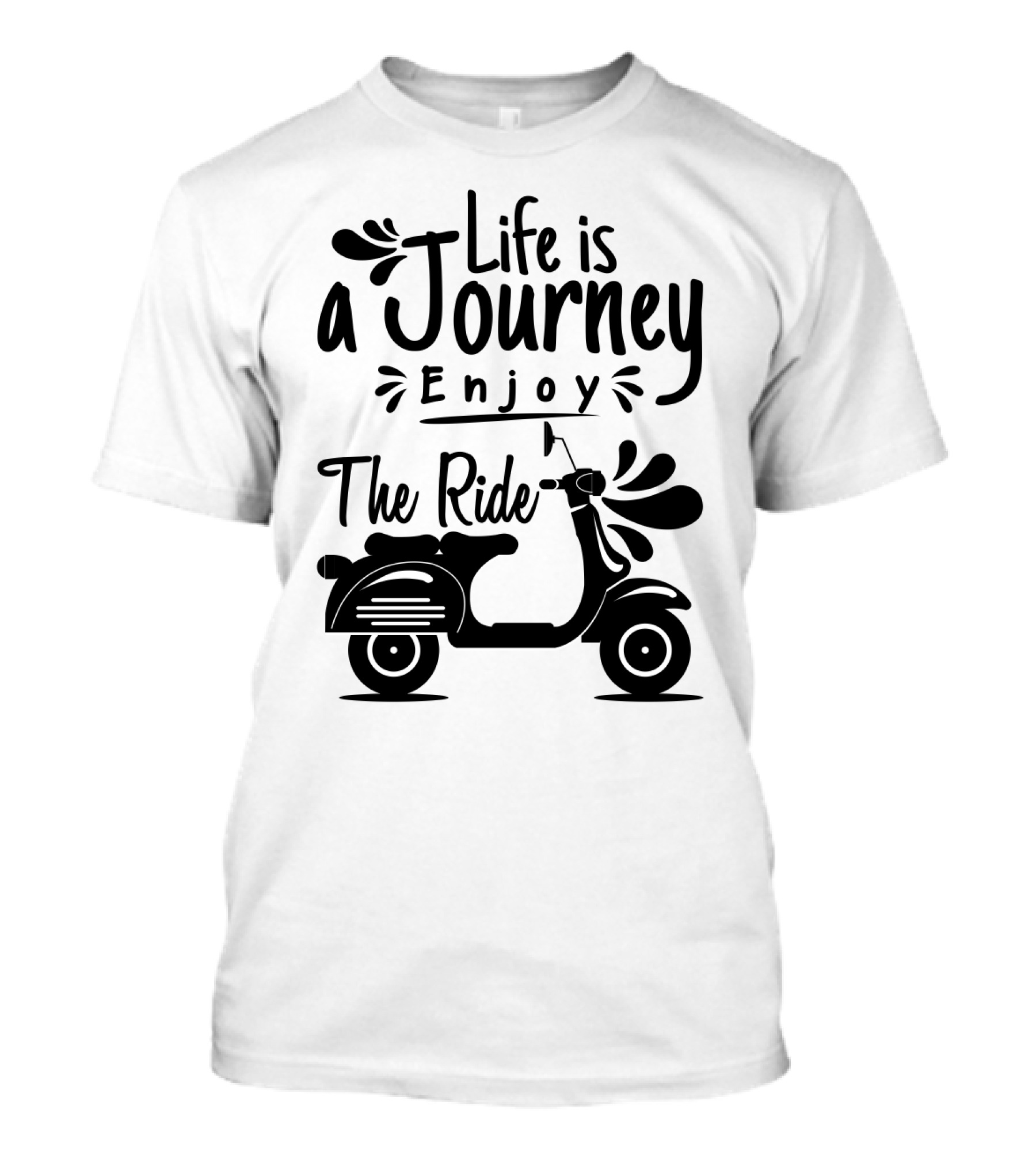 Life Is A Journey Enjoy The Ride Vespa Scooter Motif T-Shirt