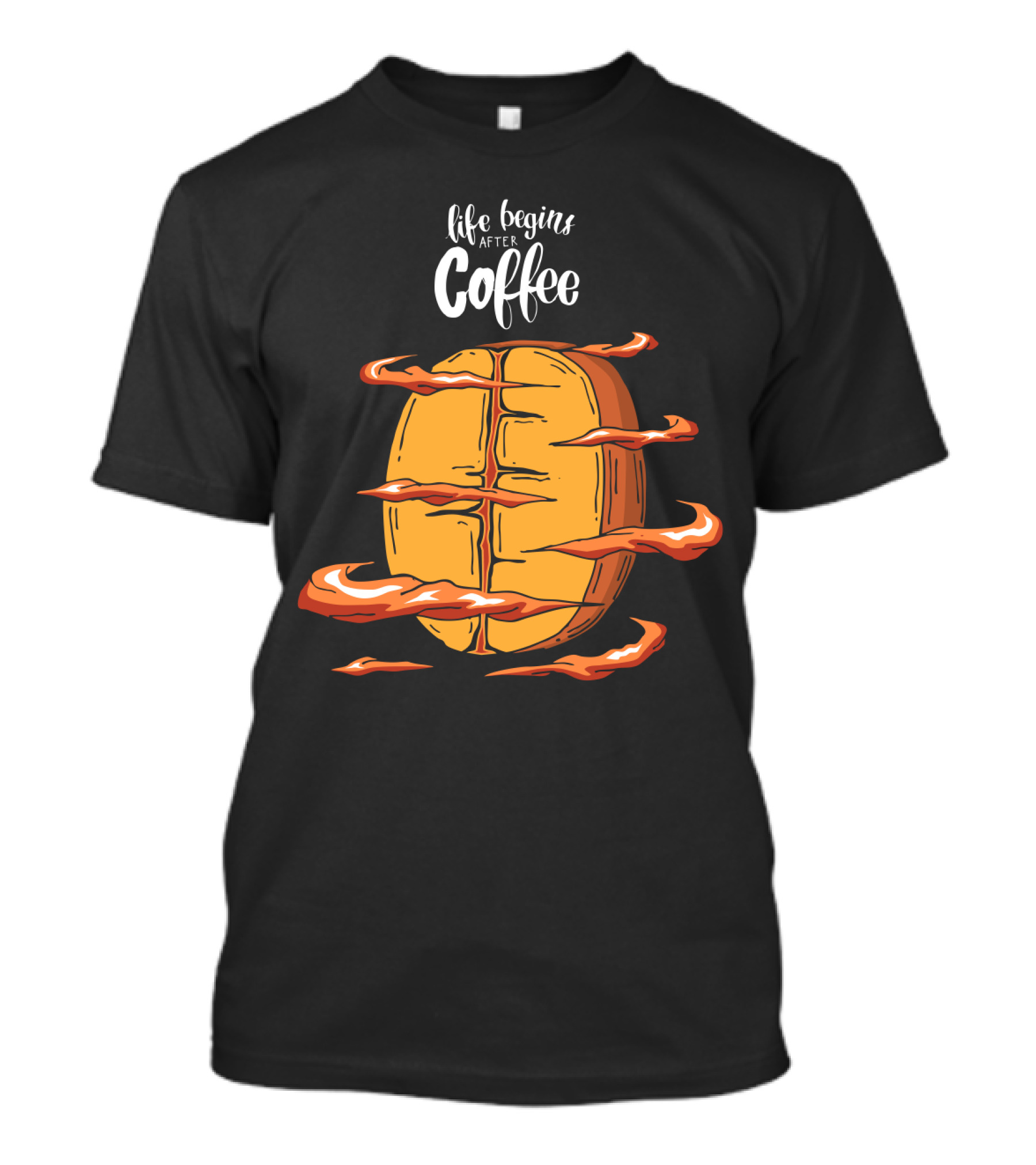 Life Begins After Coffee Football Steam Humor T-Shirt