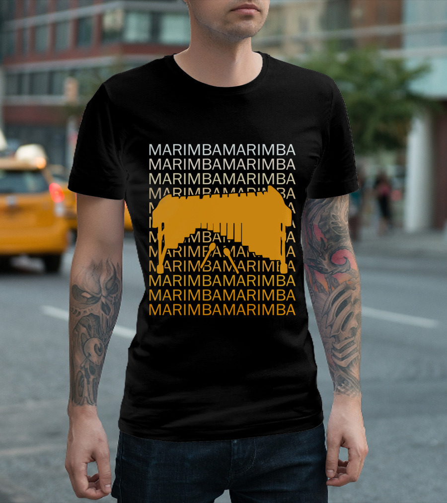 Marimba Marimba Marimba Yellow Instrument T-Shirt
