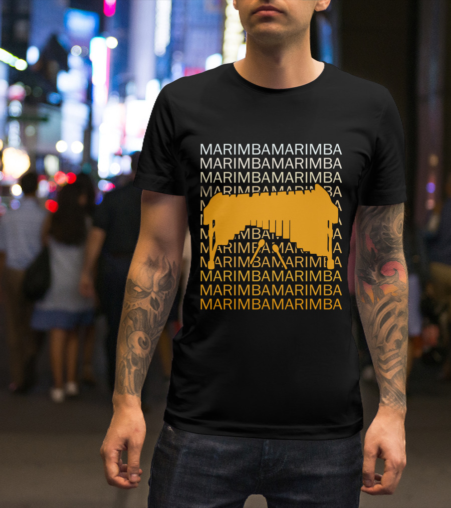 Marimba Marimba Marimba Yellow Instrument T-Shirt
